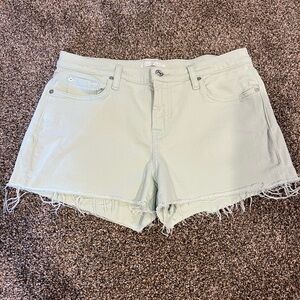 7 for mankind shirts. Mint Green Distressed Jean Shorts with Frayed Hem